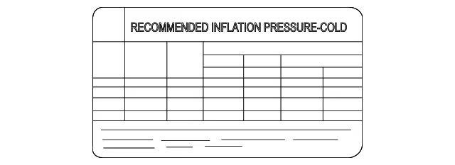 Tire Press Label - Kia (05203-2K510)