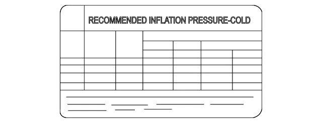 Tire Press Label - Kia (05203-B2650)