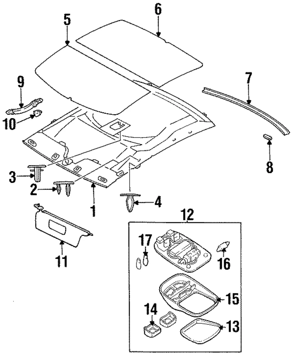 Headliner Retainer Clip - Kia (08565-68865)