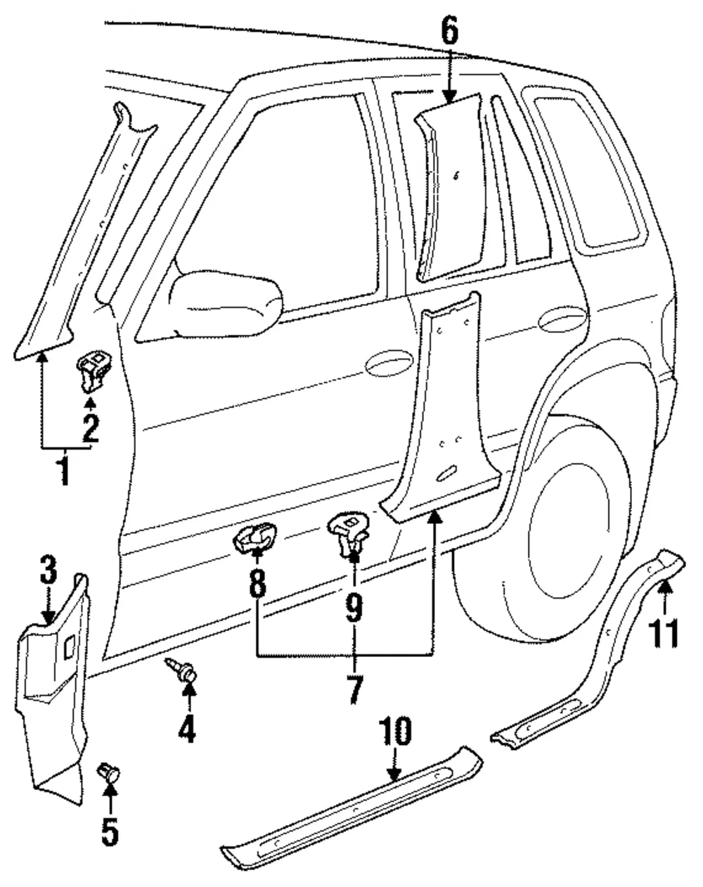 Center Pillar Trim Clip - Kia (0G148-68151)
