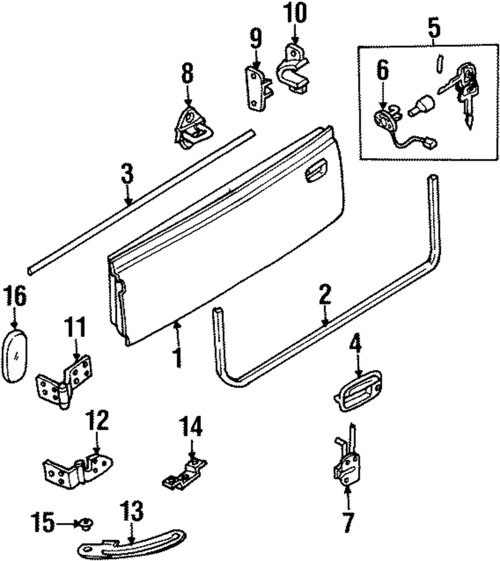 Tailgate Hinge - Kia (0K011-62210)