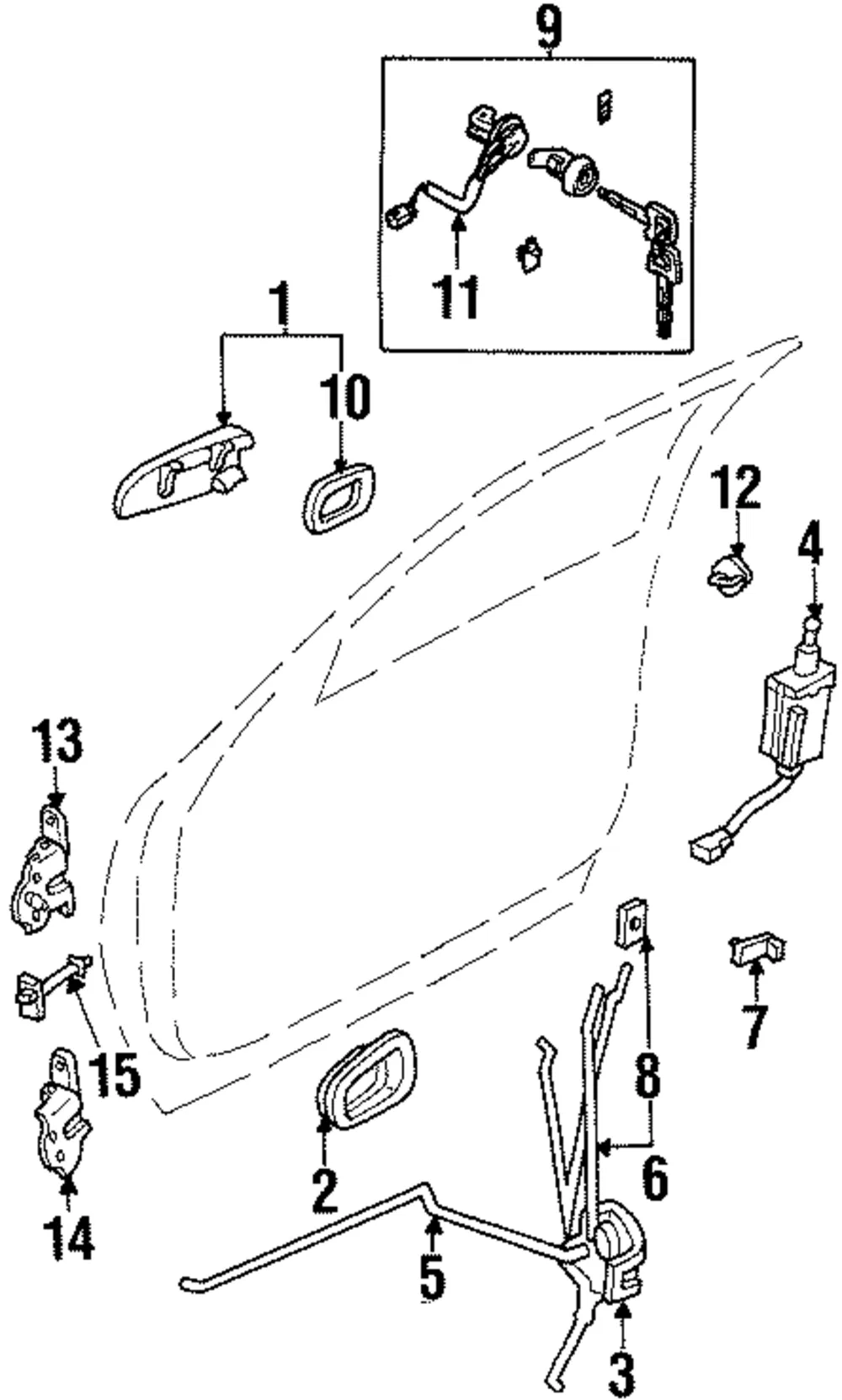 Door Lock Operating Rod - Kia (0K012-58307)