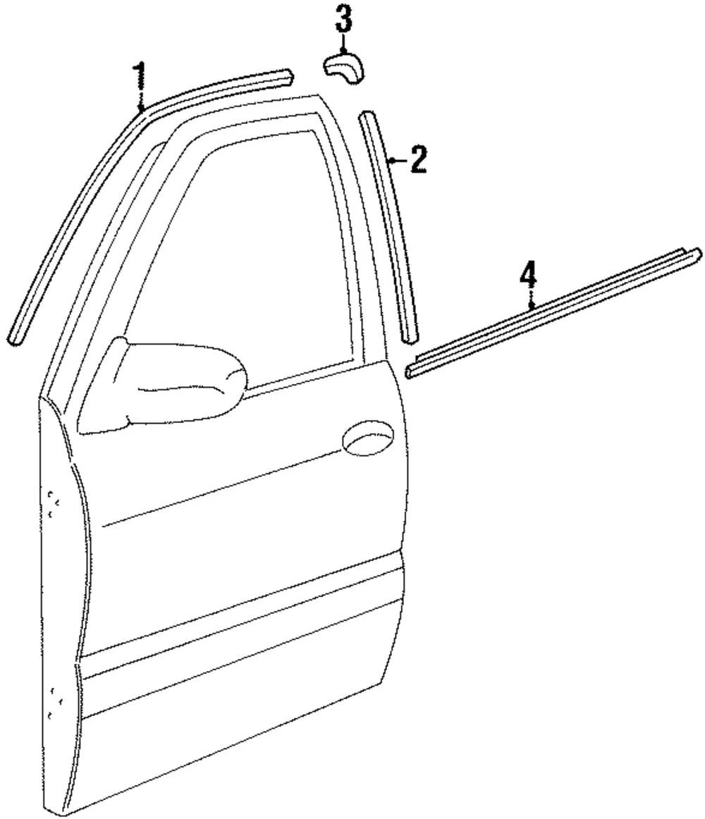 Door Window Belt Weatherstrip - Kia (0K012-59810)