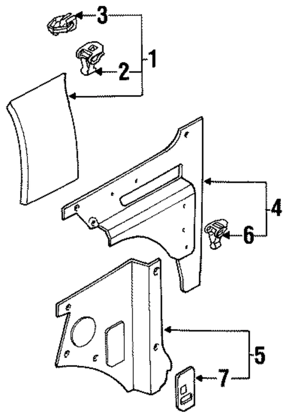 Interior Quarter Panel Trim Panel - Kia (0K012-68540K96)