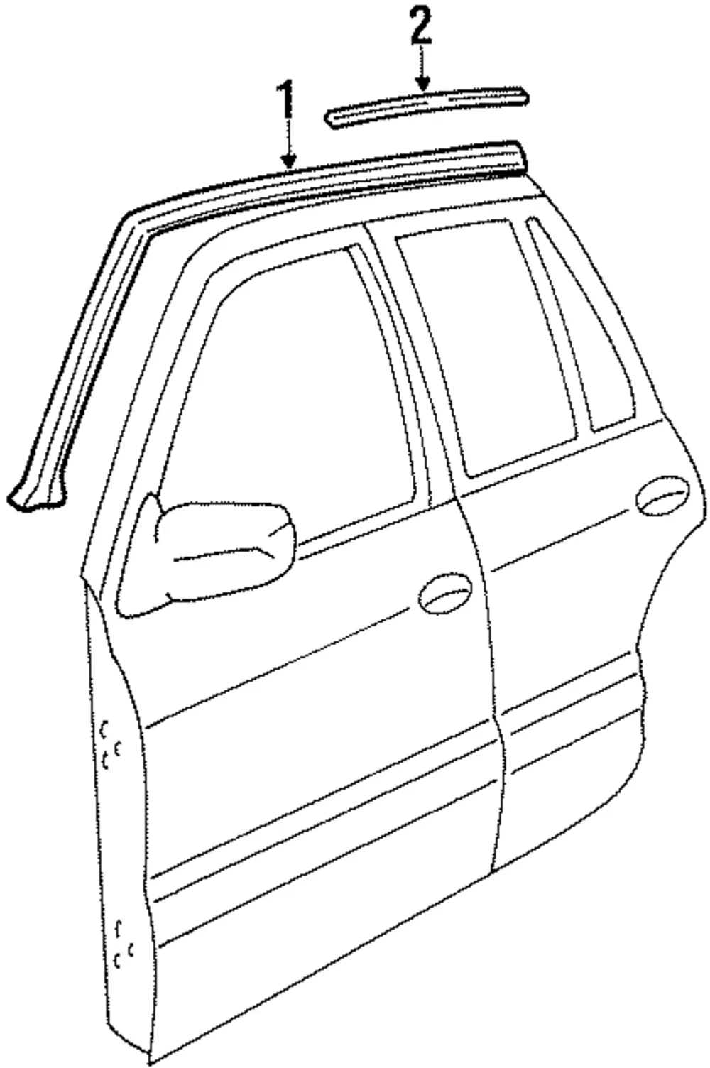 Roof Molding - Driver's Side (LH) - Kia (0K018-50520)