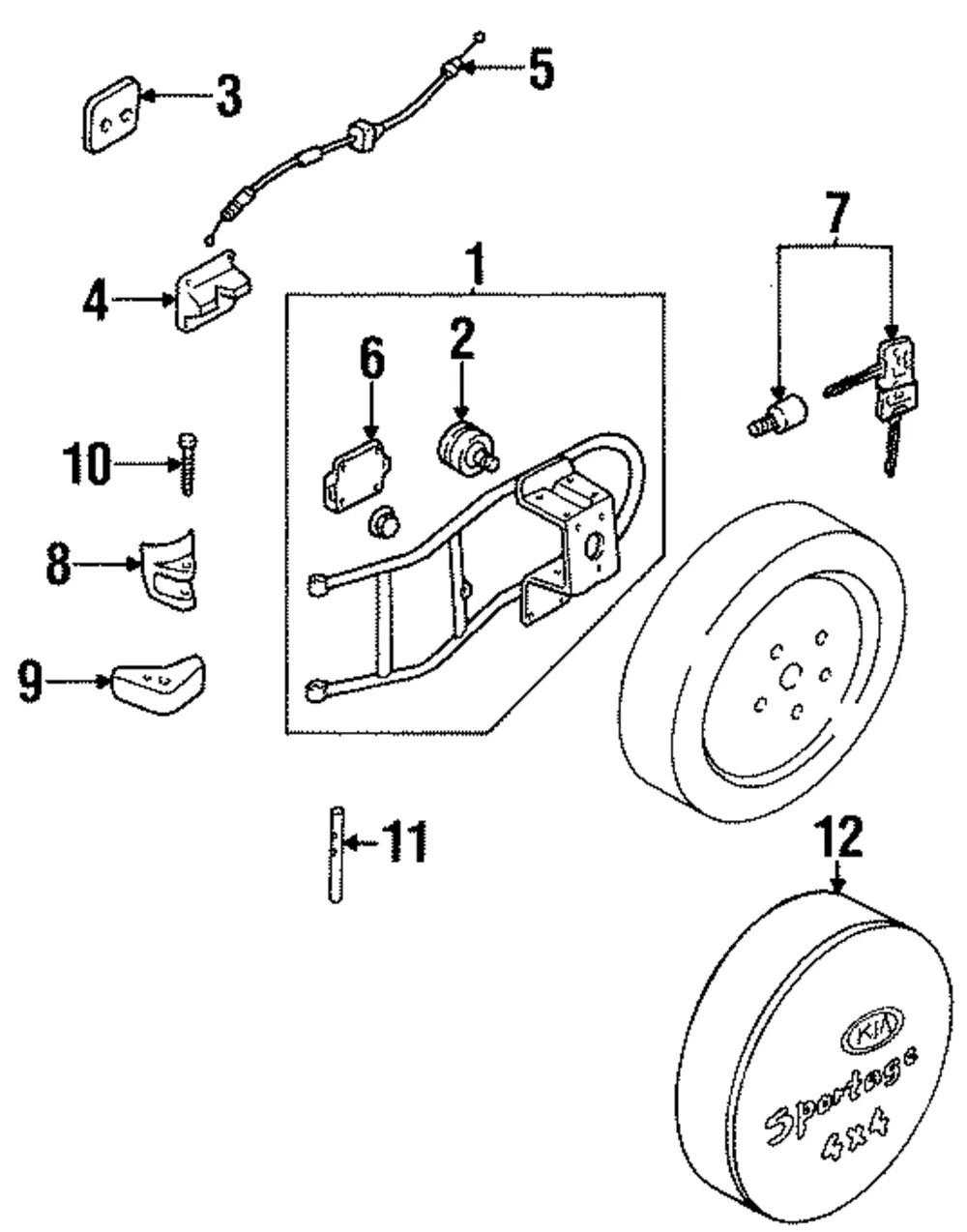 Lower Hinge Pin - Kia (0K018-56972B)