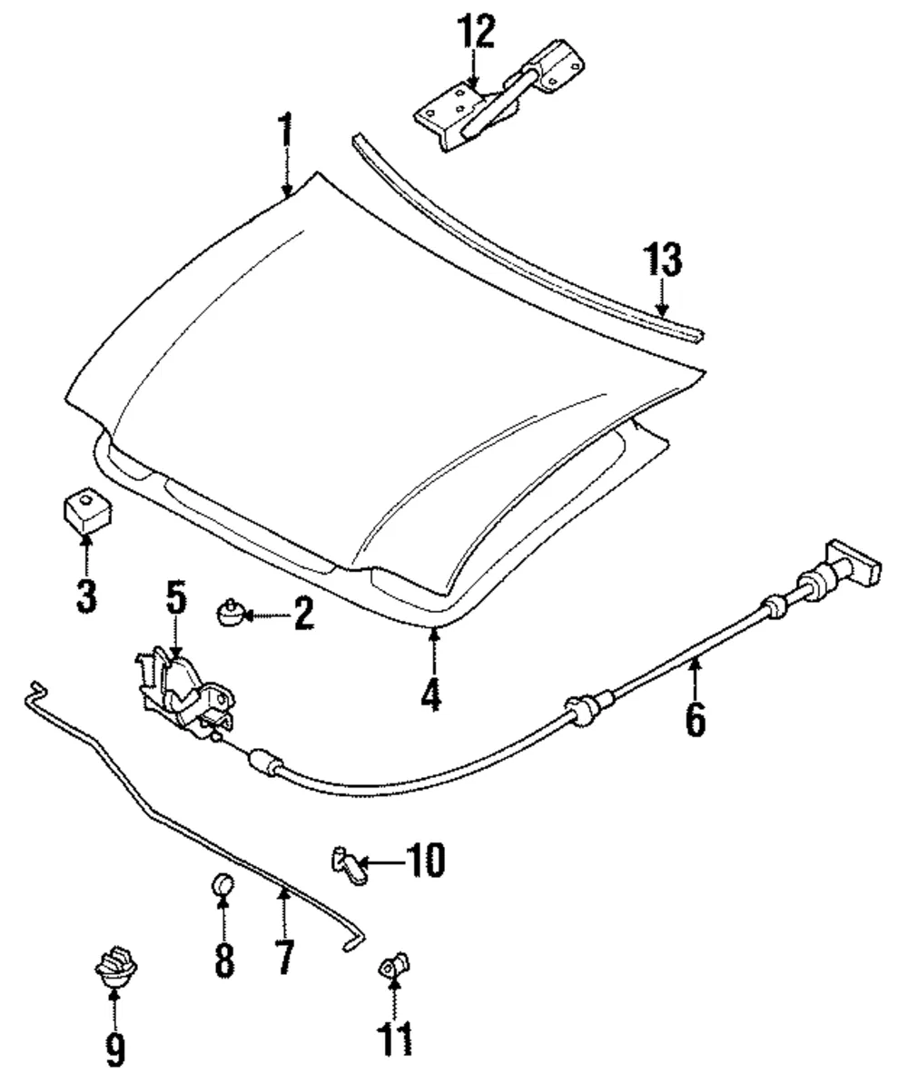 Hinge - Driver's Side (LH) - Kia (0K019-52420)