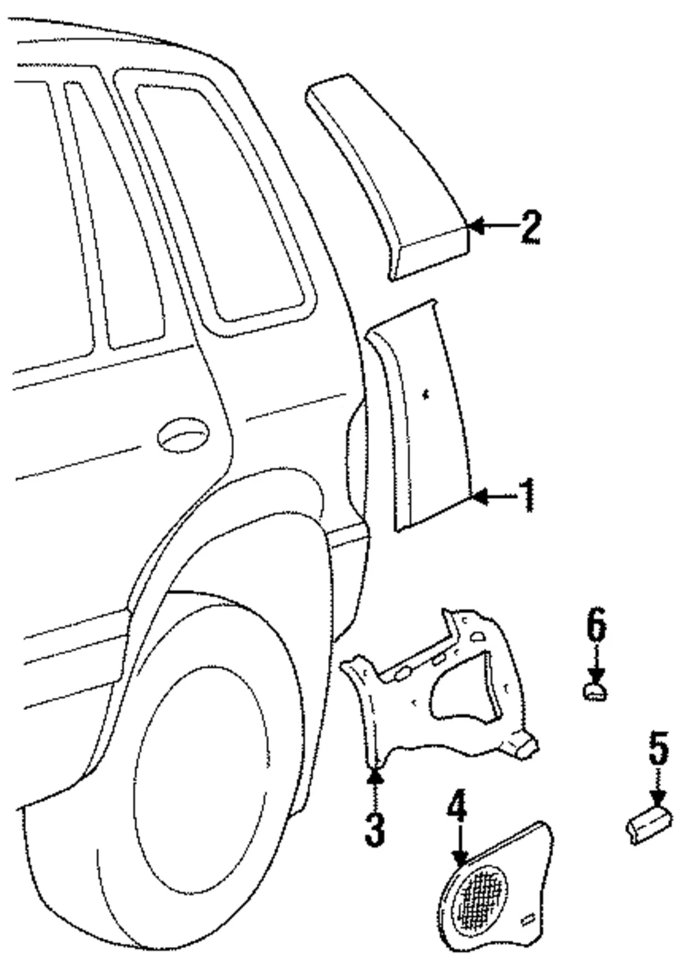 Lower Quarter Trim - Passenger Side (RH) - Kia (0K019-68510J96)