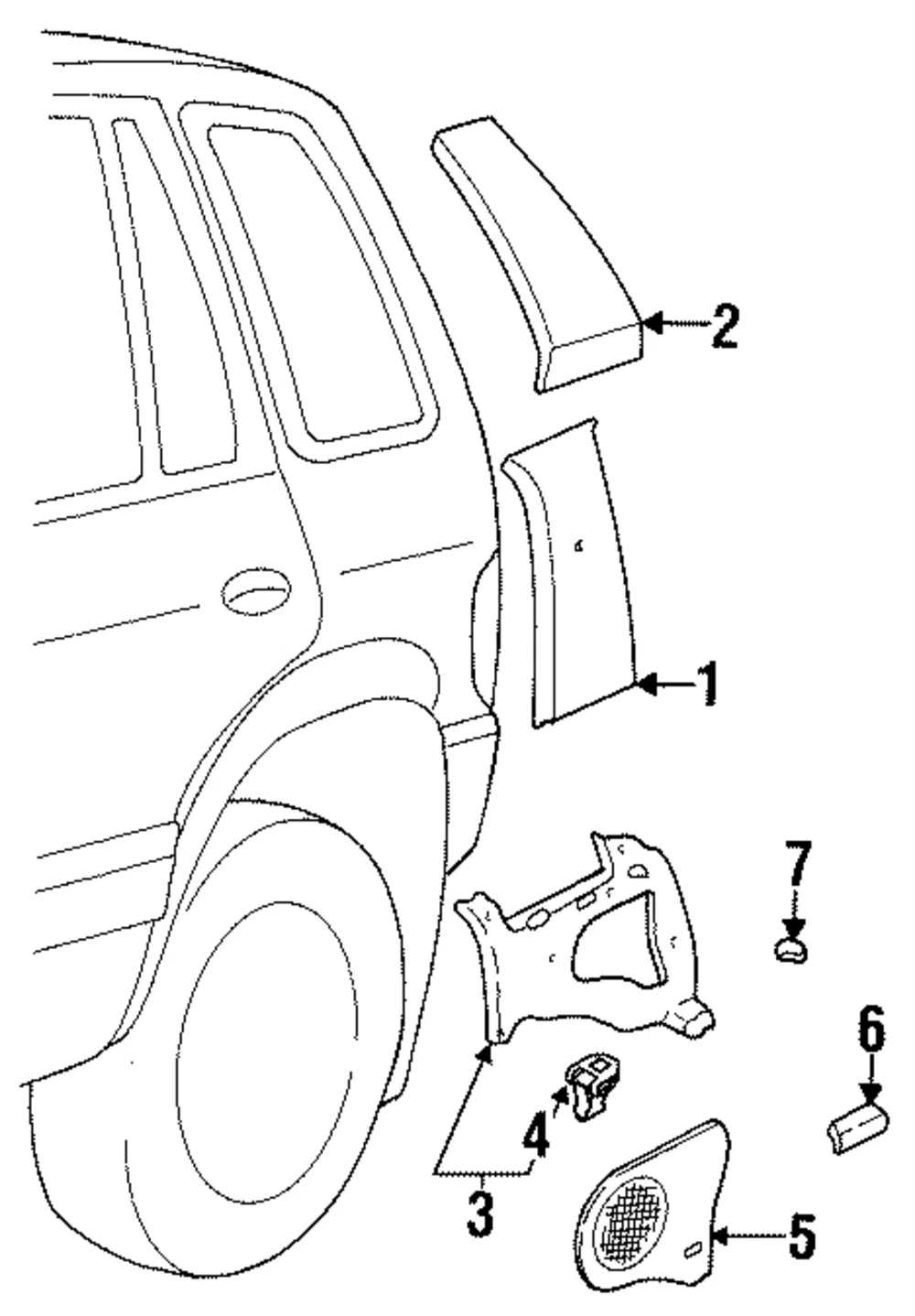 Lower Quarter Trim - Passenger Side (RH) - Kia (0K019-68510N96)
