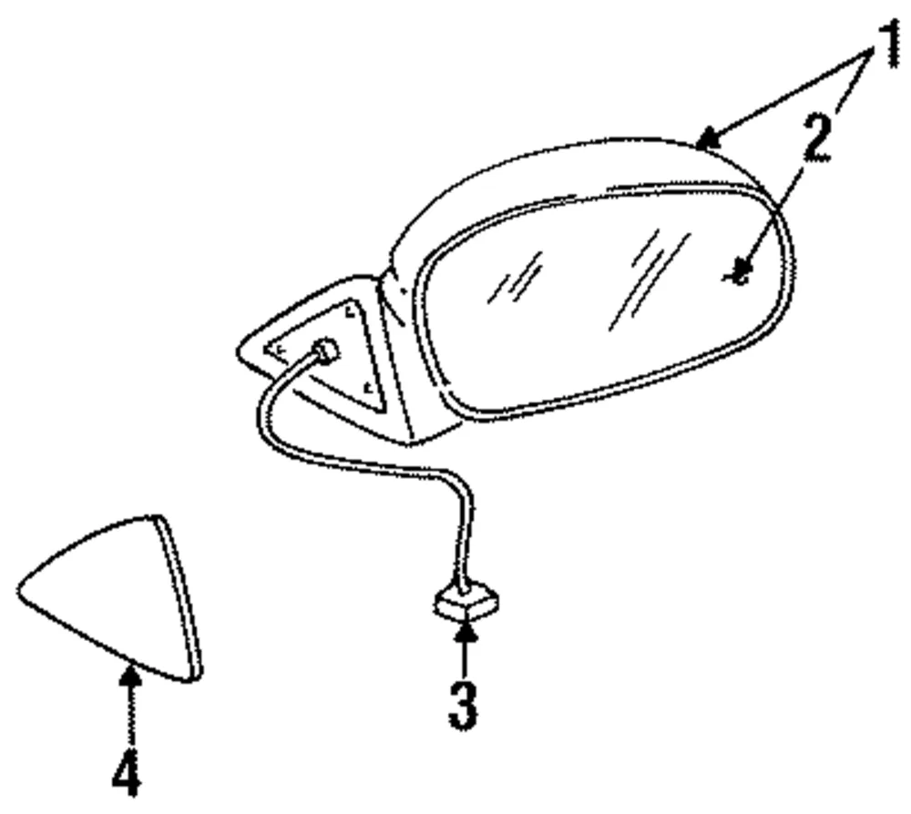 Mirror Glass - Driver's Side (LH) - Kia (0K019-69185)