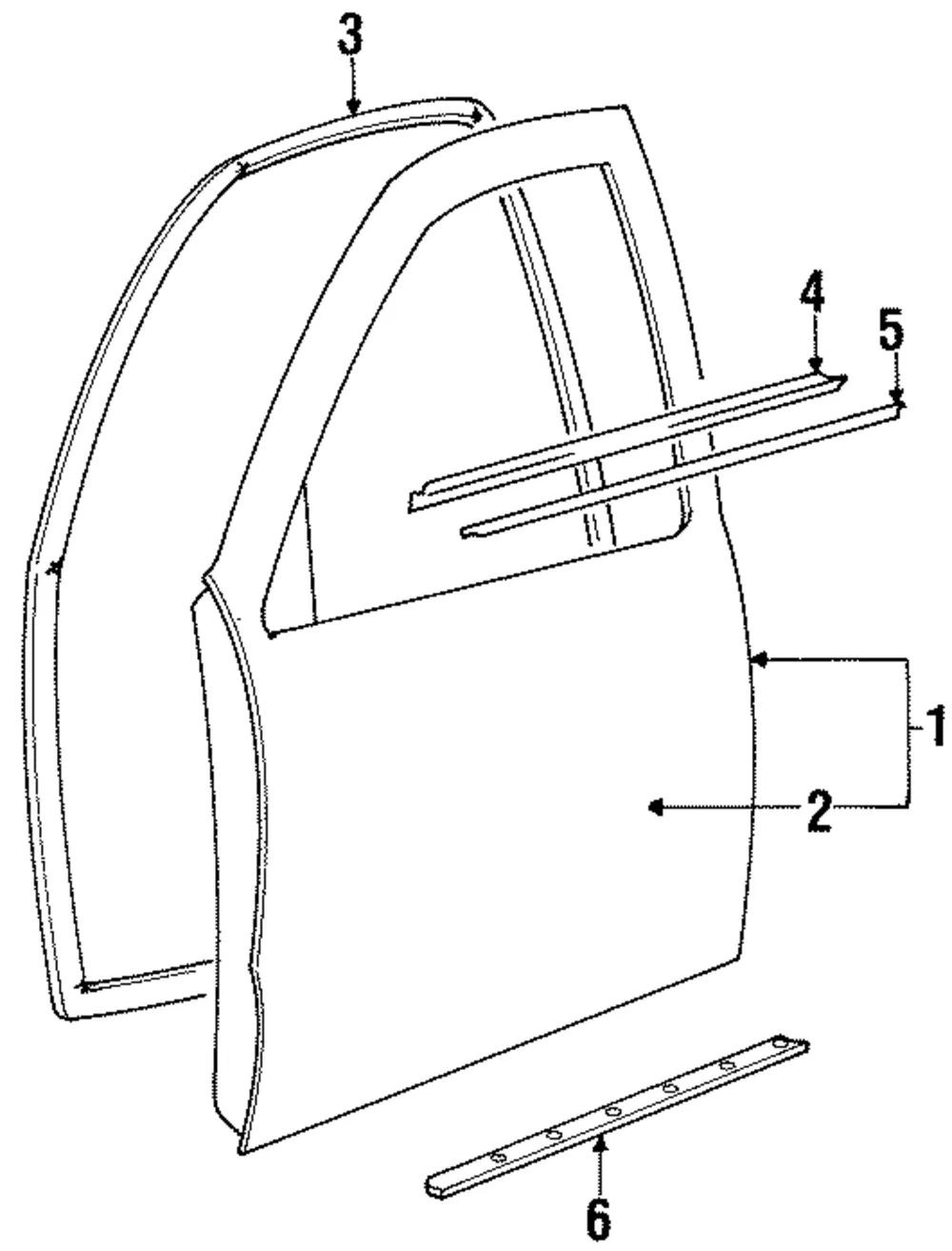 Door Shell - Passenger Side (RH) - Kia (0K01F-58020B)