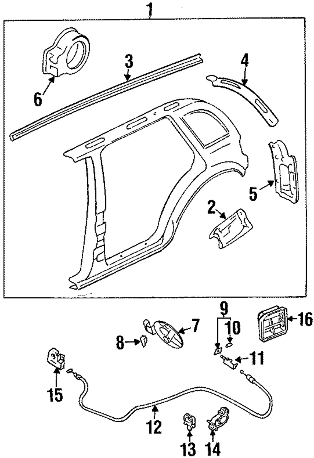 Quarter Panel Gusset - Passenger Side (RH) - Kia (0K01F-70840A)
