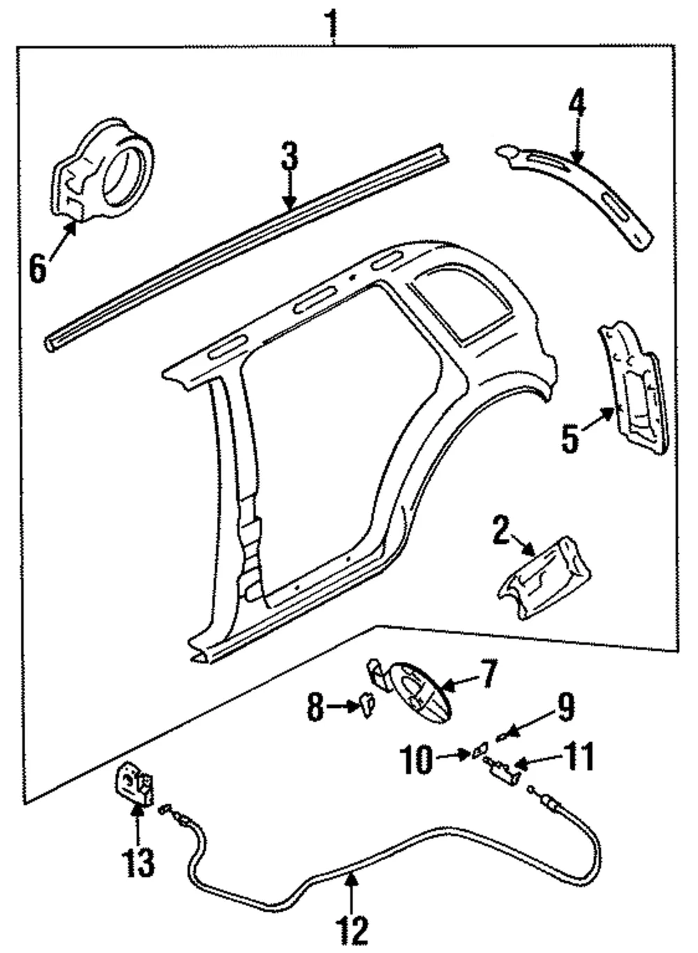 Quarter Panel Gusset - Driver's Side (LH) - Kia (0K01F-71840)