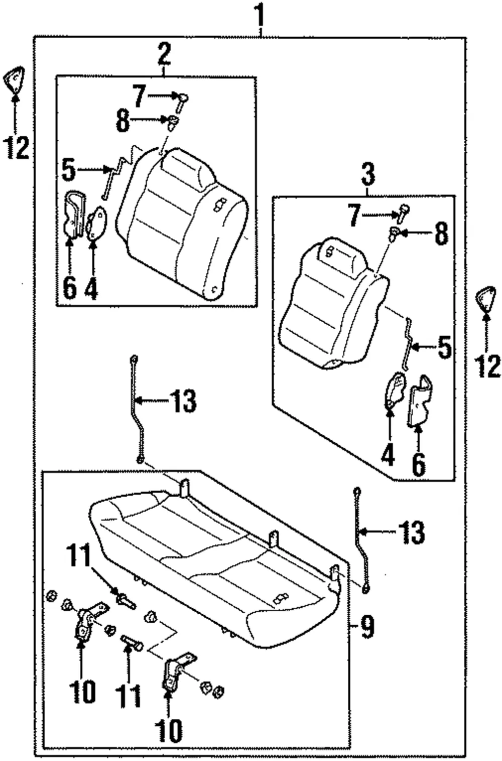 Hinge & Bracket - Passenger Side (RH) - Kia (0K020-88323)