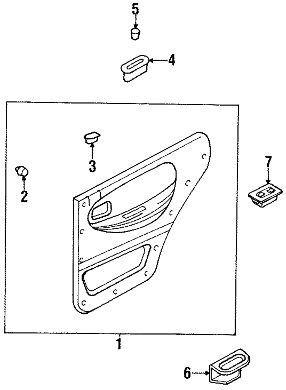 Door Trim Panel - Passenger Side (RH) - Kia (0K04E-68470D70)