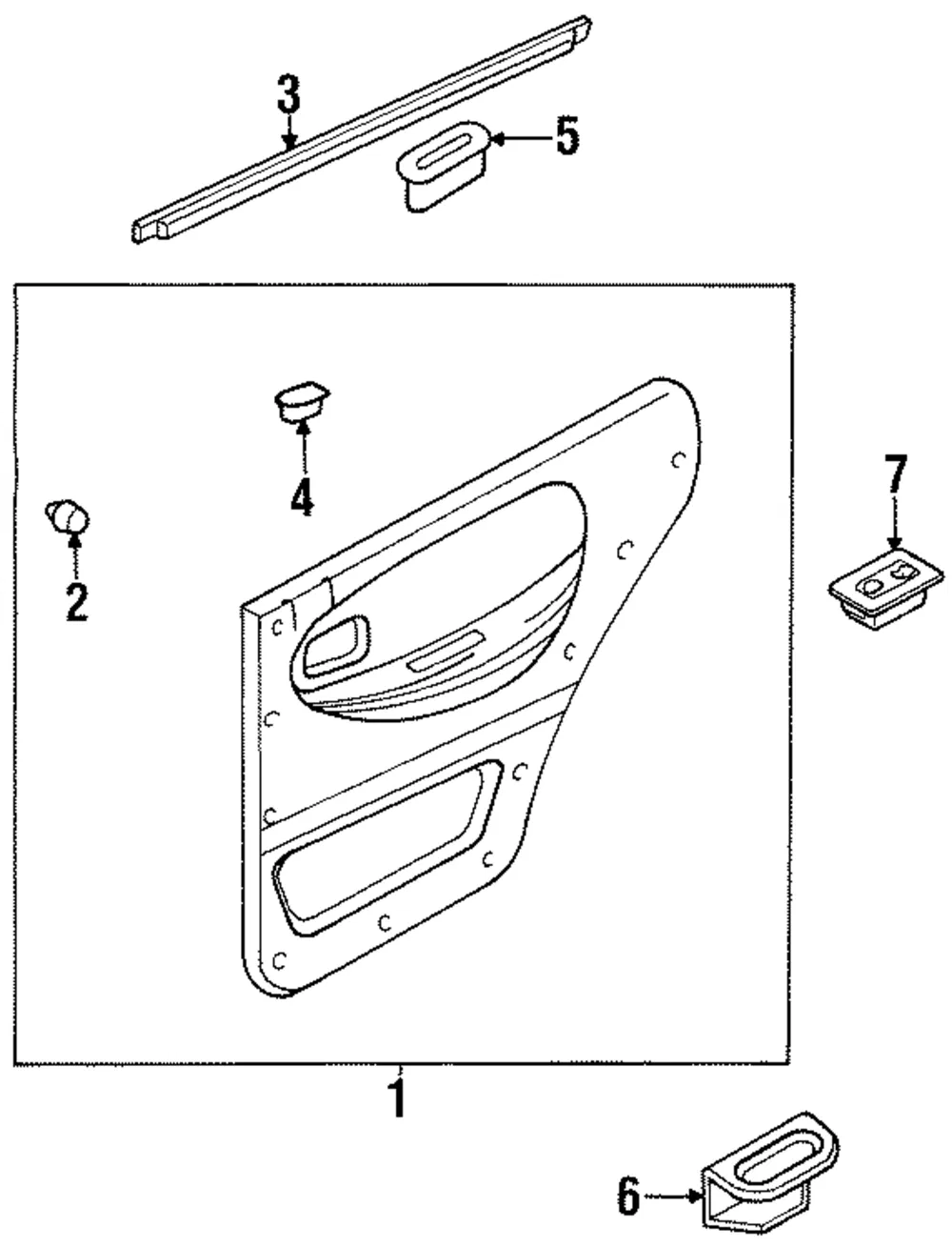 Door Trim Panel - Driver's Side (LH) - Kia (0K04E-68490F96)
