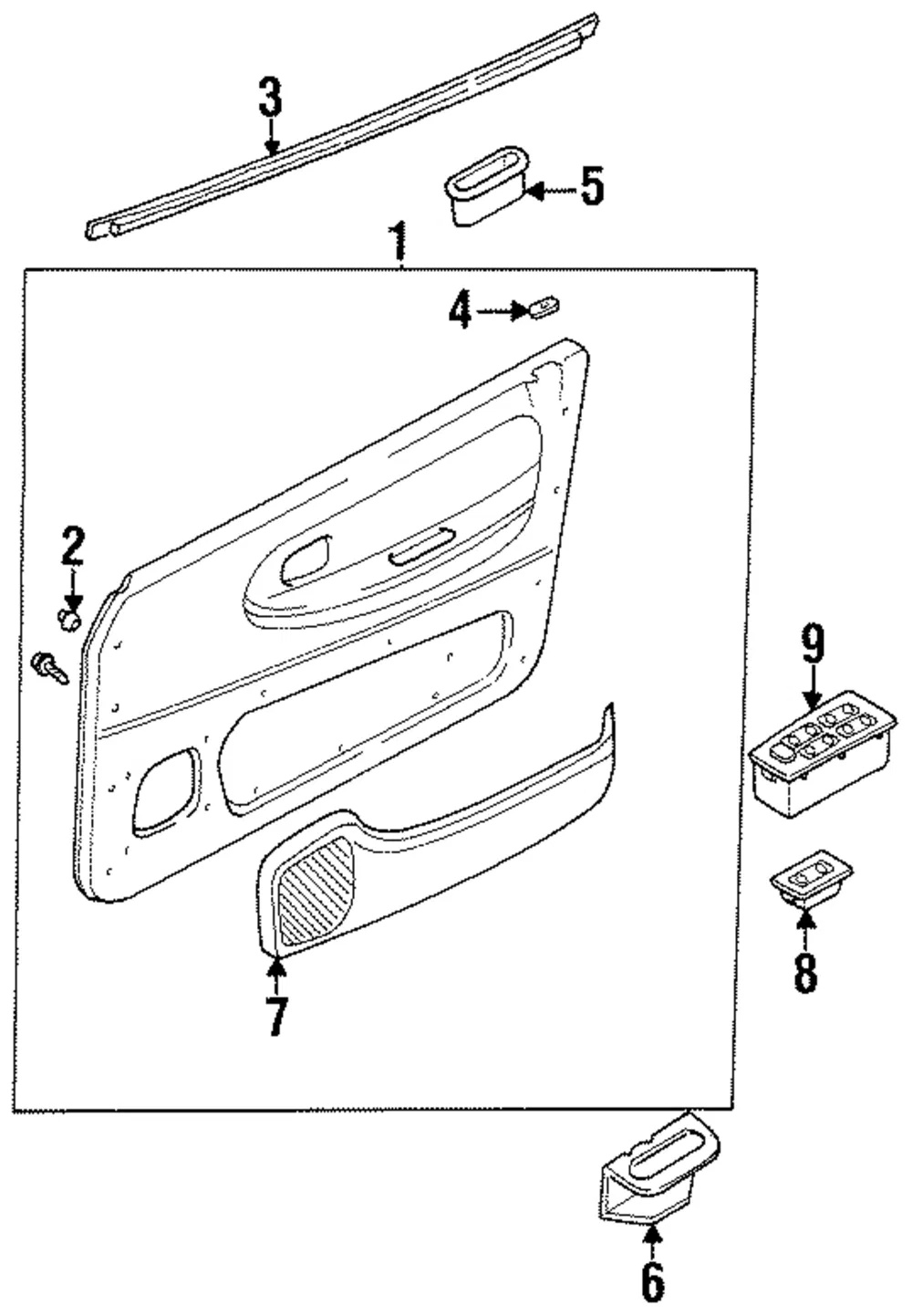 Door Trim Panel - Passenger Side (RH) - Kia (0K04F-68420F97)