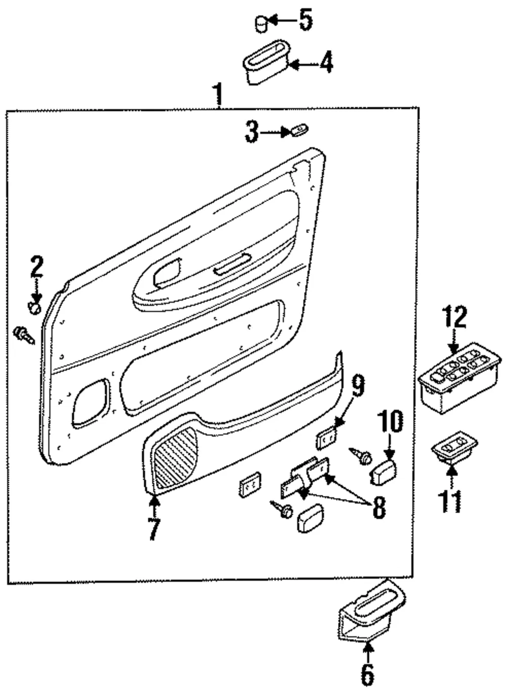 Door Trim Panel - Driver's Side (LH) - Kia (0K04F-6845070)