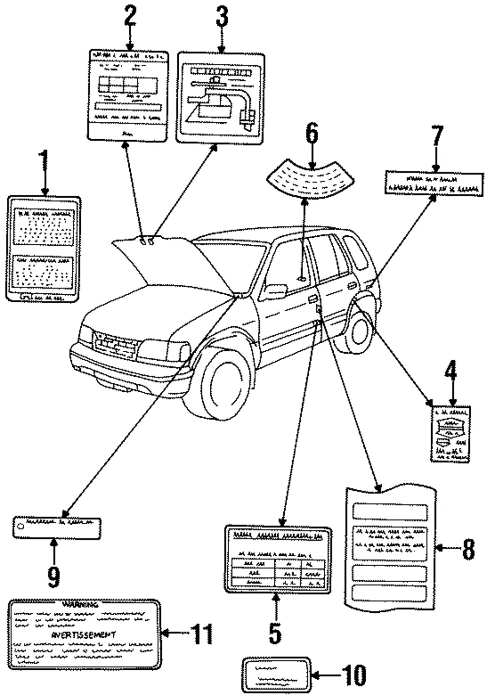Air Bag Label - Kia (0K04L-57K79)