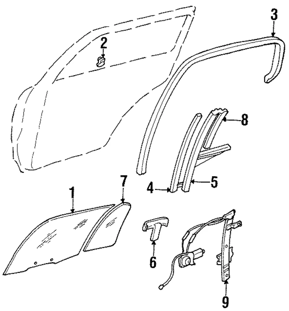 Fixed Glass - Driver's Side (LH) - Kia (0K077-73661)