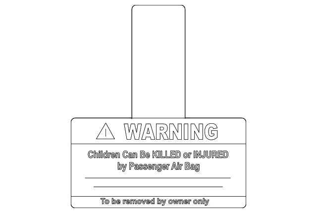Air Bag Label - Kia (0K08C-57K98)