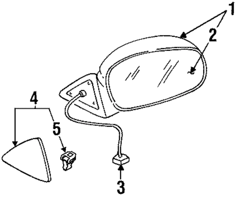 Mirror Glass - Driver's Side (LH) - Kia (0K08E-69185)