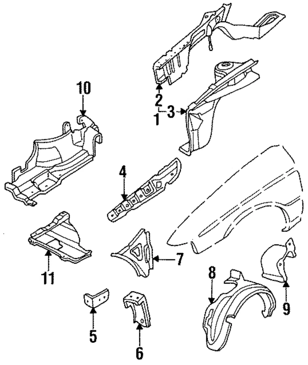 Bumper Bracket - Driver's Side (LH) - Kia (0K201-54326B)