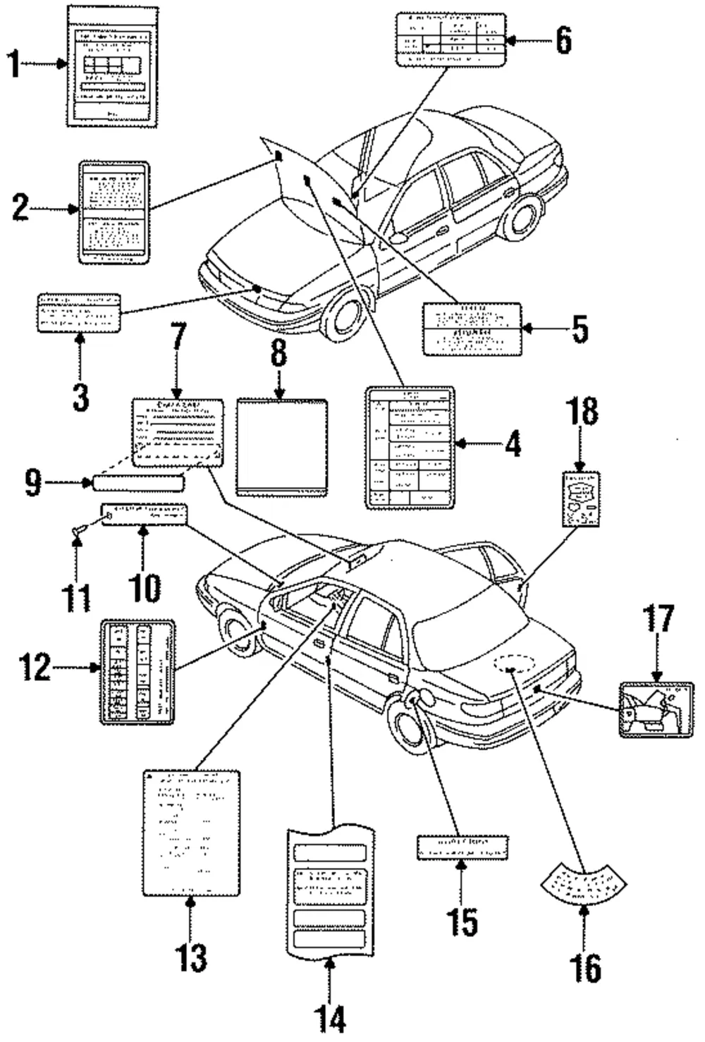 Emission Label - Kia (0K23B-69A01A)