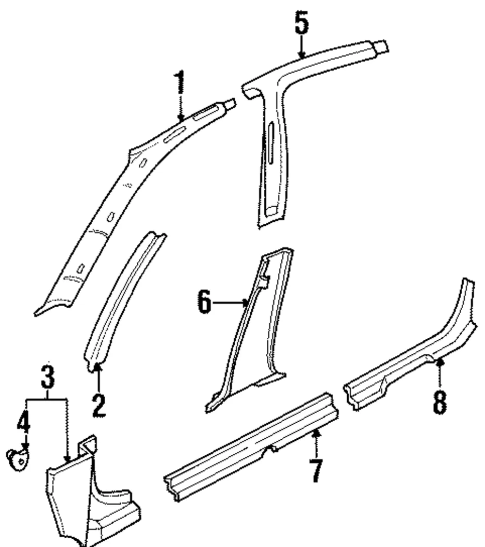 Center Pillar Trim - Kia (0K240-68240B70)
