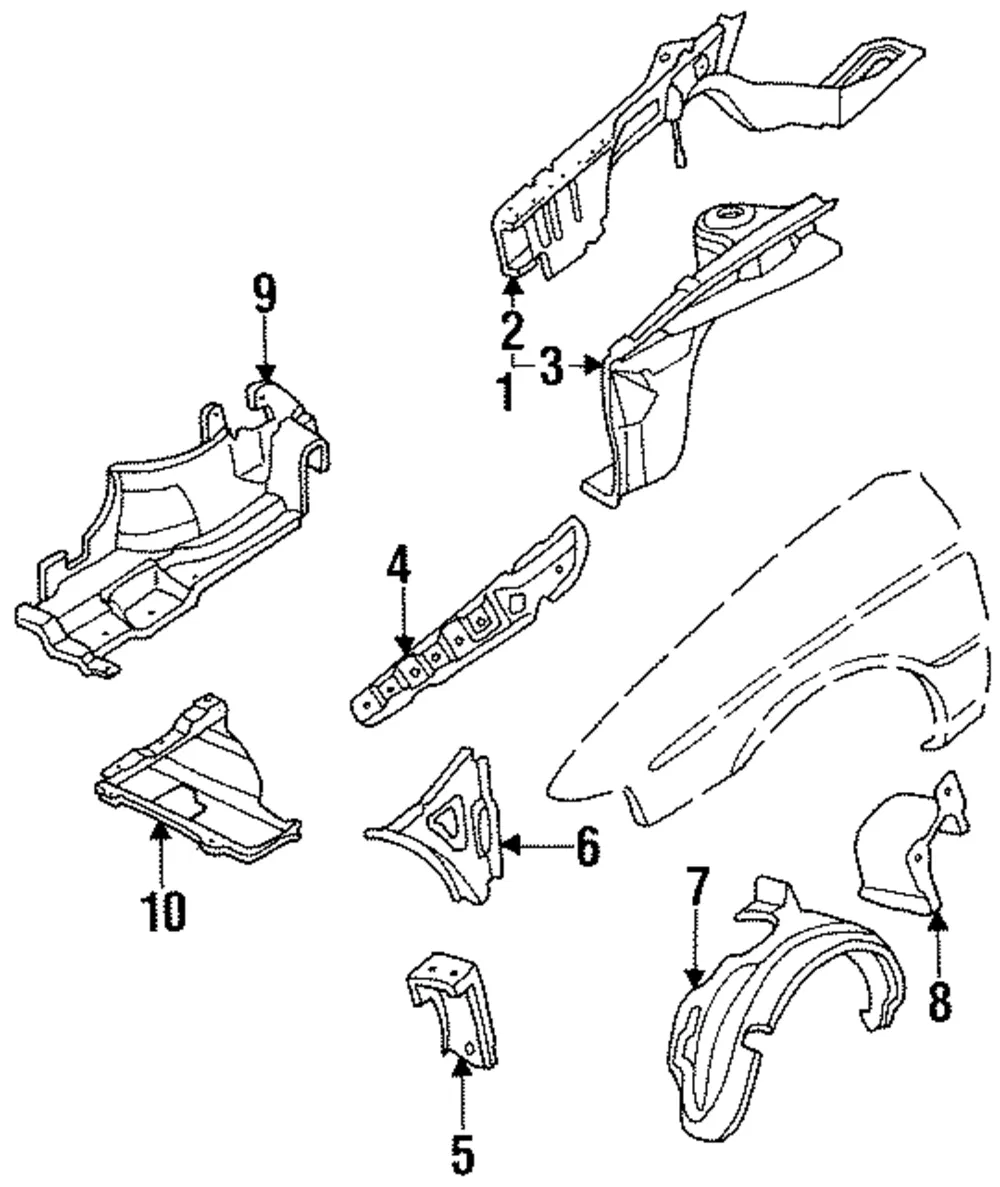 Apron Assembly - Passenger Side (RH) - Kia (0K24A-53200A)