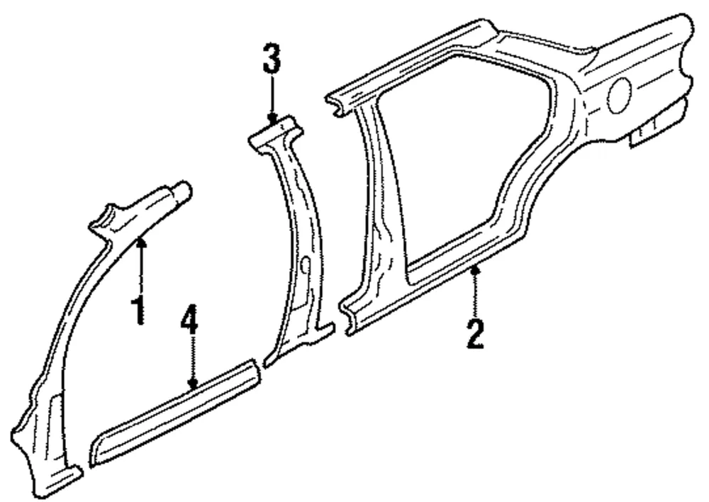 Hinge Pillar - Driver's Side (LH) - Kia (0K24A-71200)