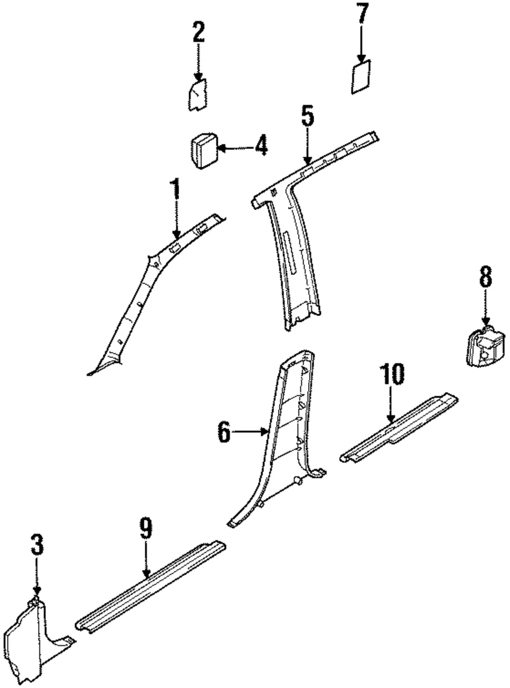 Pillar Cover - Driver's Side (LH) - Kia (0K2A1-686A2)