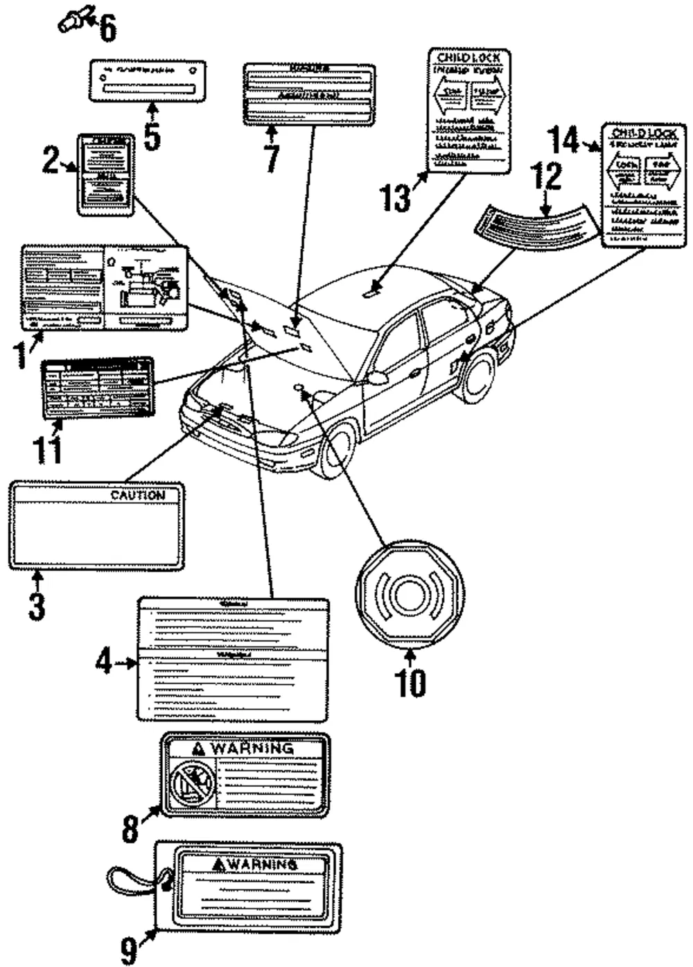 Emission Label - Kia (0K2AA-69A03)