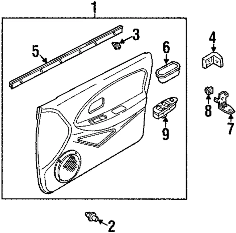 Door Trim Panel - Passenger Side (RH) - Kia (0K2AB-68420T96)