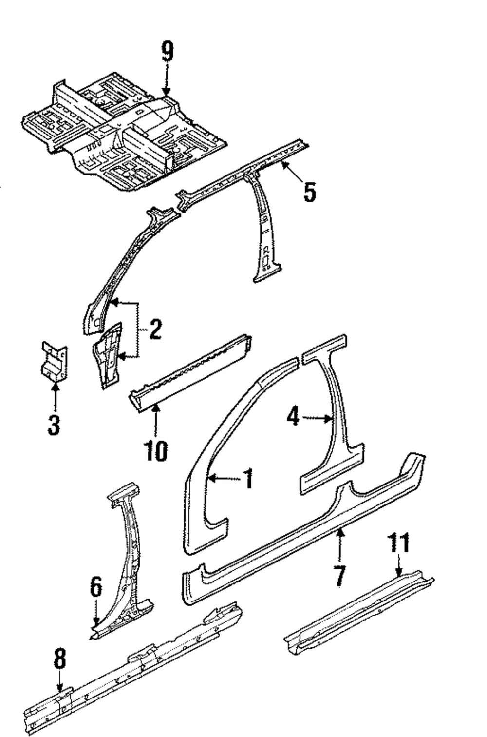 Outer Rocker - Passenger Side (RH) - Kia (0K2YA-70291)