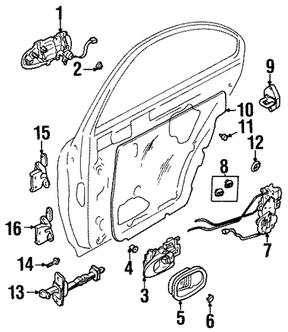 Handle, Inside - Driver's Side (LH) - Kia (0K9A4-59330C75)