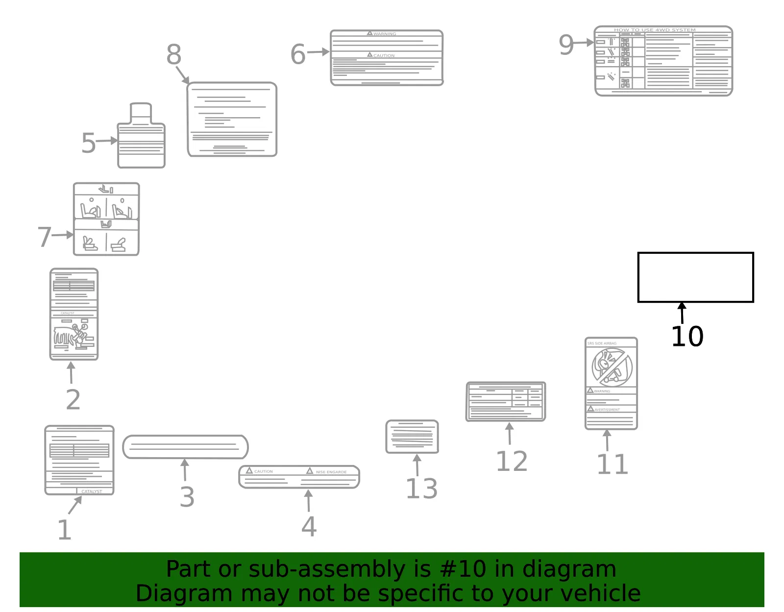 Fuel Information Label - Nissan (14806-9Z800)