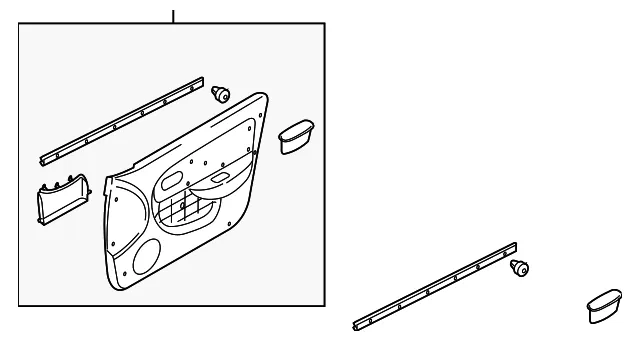 Door Trim Panel - Passenger Side (RH) - Kia (1K2AA-68420Y3)