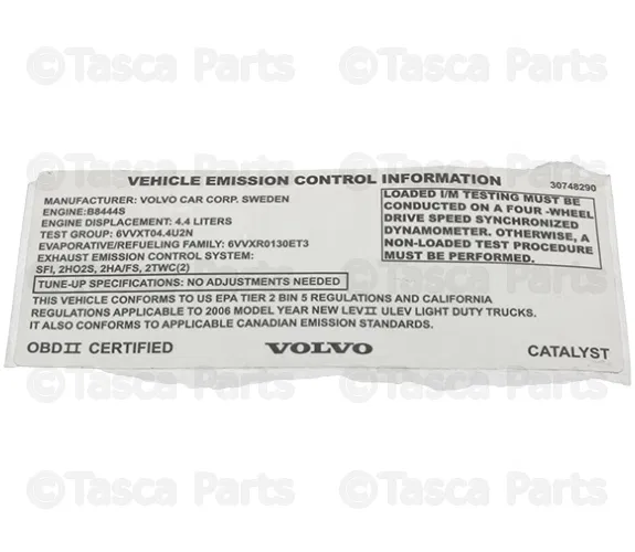 Emission Label - Volvo (30748290)