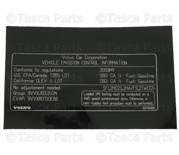 Emission Label - Volvo (30794855)
