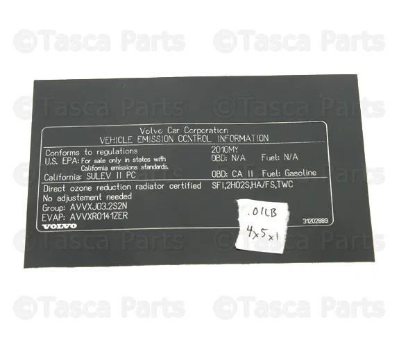 Emission Label - Volvo (31202889)