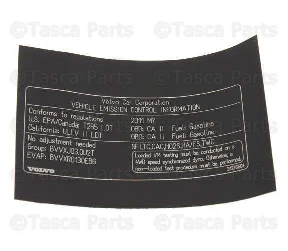 Emission Label - Volvo (31276604)