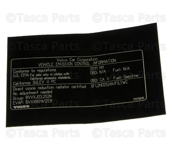 Emission Label - Volvo (31276610)