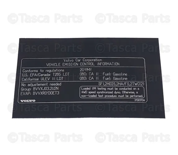 Emission Label - Volvo (31301704)