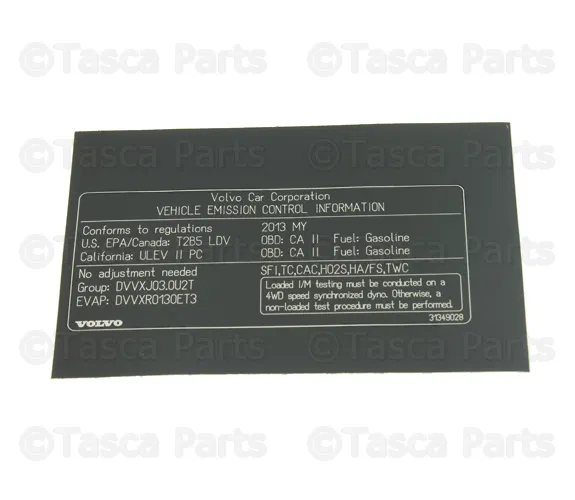 Emission Label - Volvo (31349028)