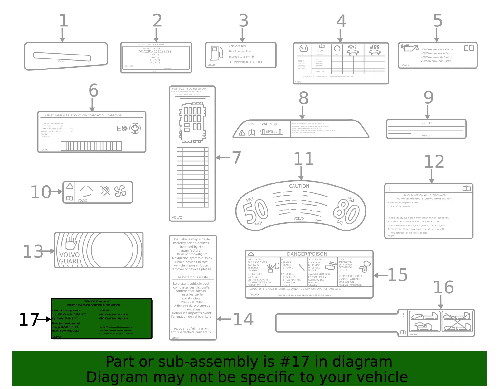 Emission Label - Volvo (31349287)
