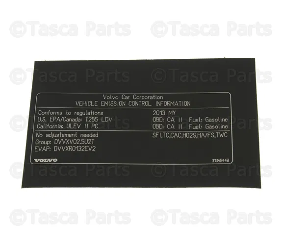 Emission Label - Volvo (31349448)