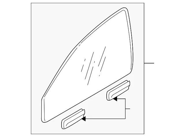 Door Glass - Passenger Side (RH) - Volvo (31386893)