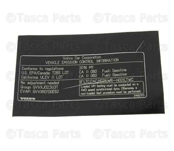 Emission Label - Volvo (31462173)