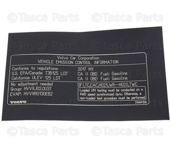 Emission Label - Volvo (31484158)